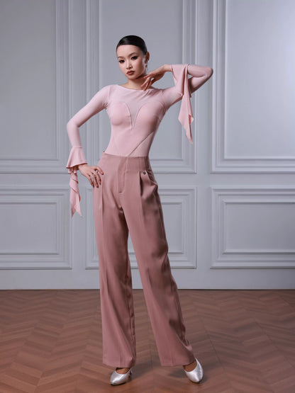 TID modern dance suit new long-sleeved one-piece top professional women's ballroom dance practice clothing B079/K019