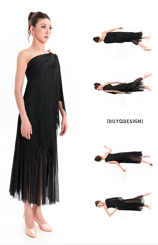 DUYQ "Mountain Awakening Rain Modern" 015 tassel with film modern dance women's top practice clothes national standard professional