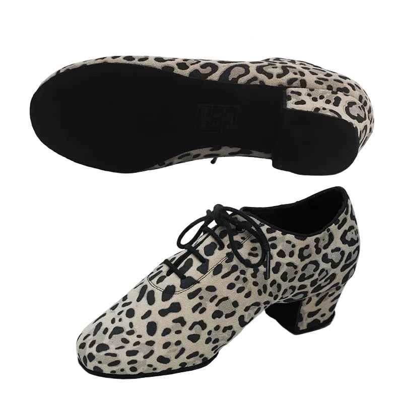 DRH-101 leopard print practice shoes social dance shoes ballroom latin
