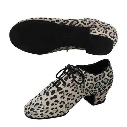 DRH-101 leopard print practice shoes social dance shoes ballroom latin