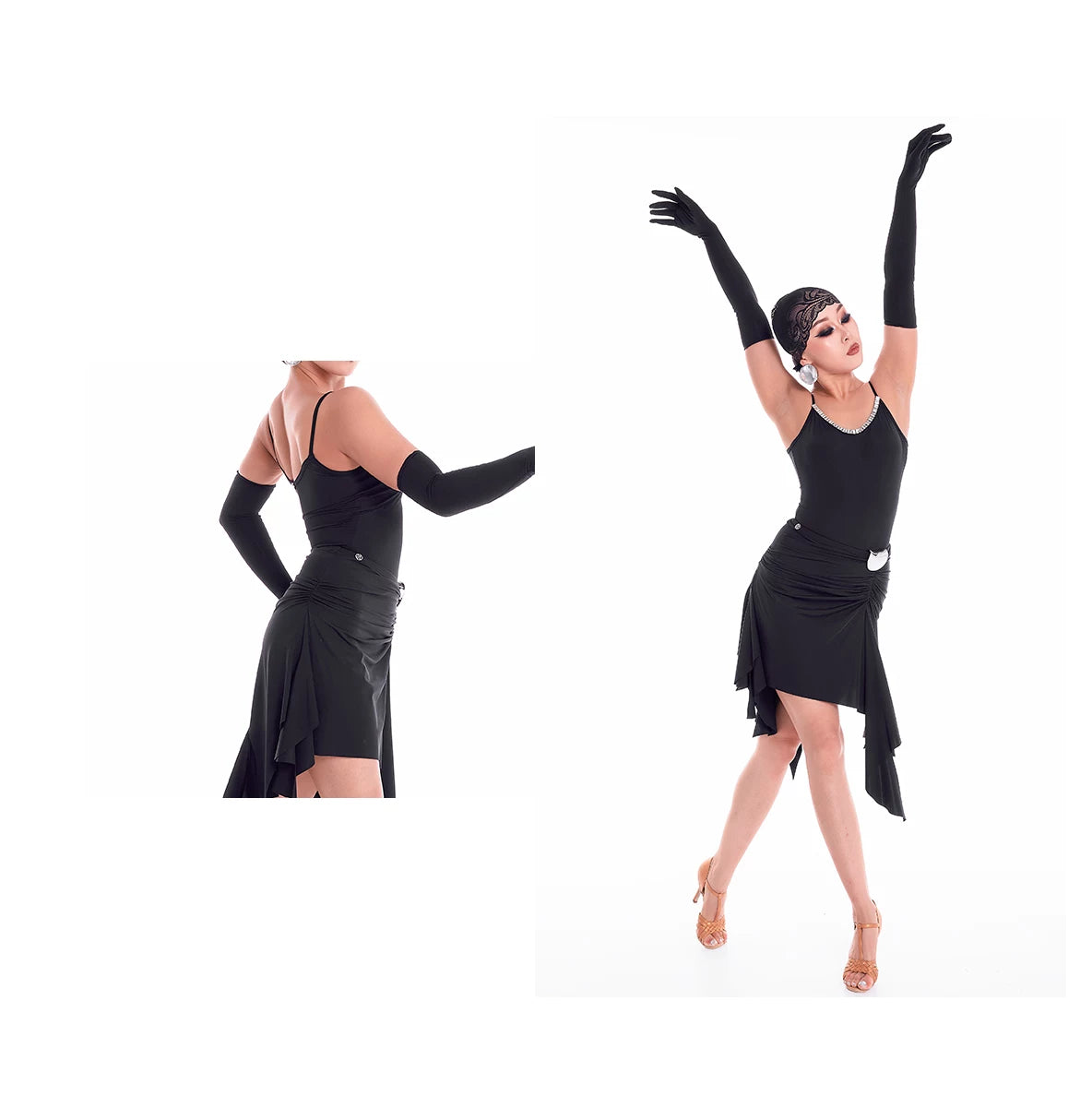 DUYQ "Mountain Awakening Rain Latin" 011 Minimalist Versatile Suspender Top National Standard Women's Latin Dance Practice Suit