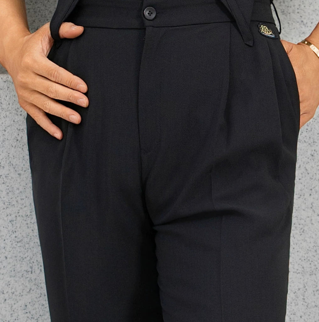 DONGXIN Men's High Waist Dance Pants, Durable & Comfortable Straight Leg Practice Trousers NK710 - Mine·Jas