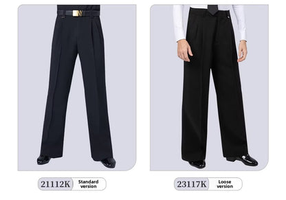 NY Fashion Men's Long Pants Latin Ballroom Dance Competition Practice Pants 21112K