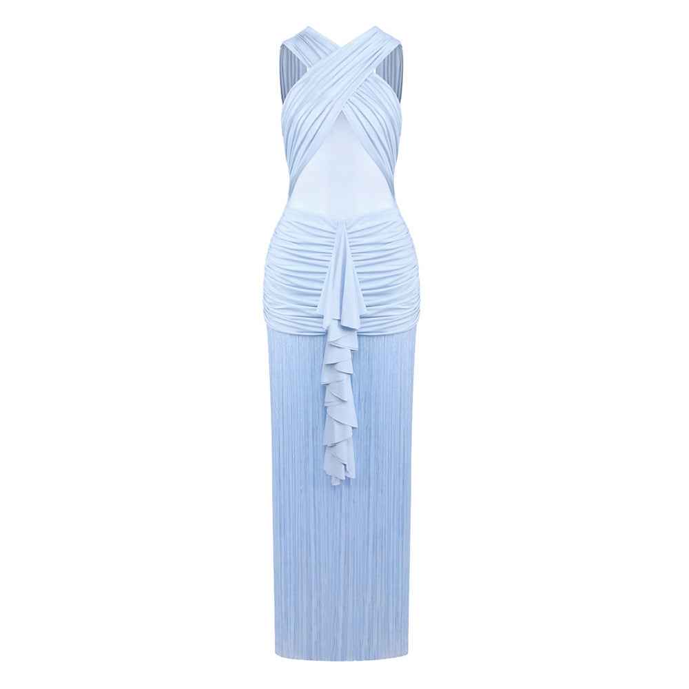Z0008 suspender pleated dress