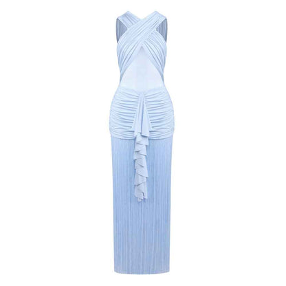 Z0008 suspender pleated dress