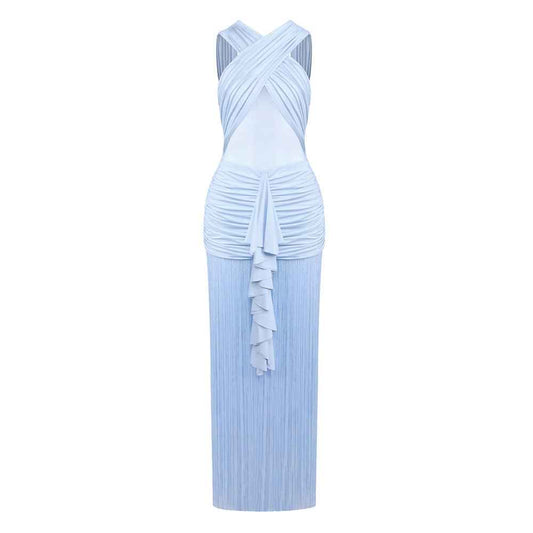 Z0008 suspender pleated dress