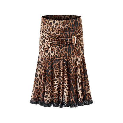 DUYQ children's style "Leopard Hidden Xia Ying" 008 streamer tube top Latin dance girls practice clothes - Mine·Jas