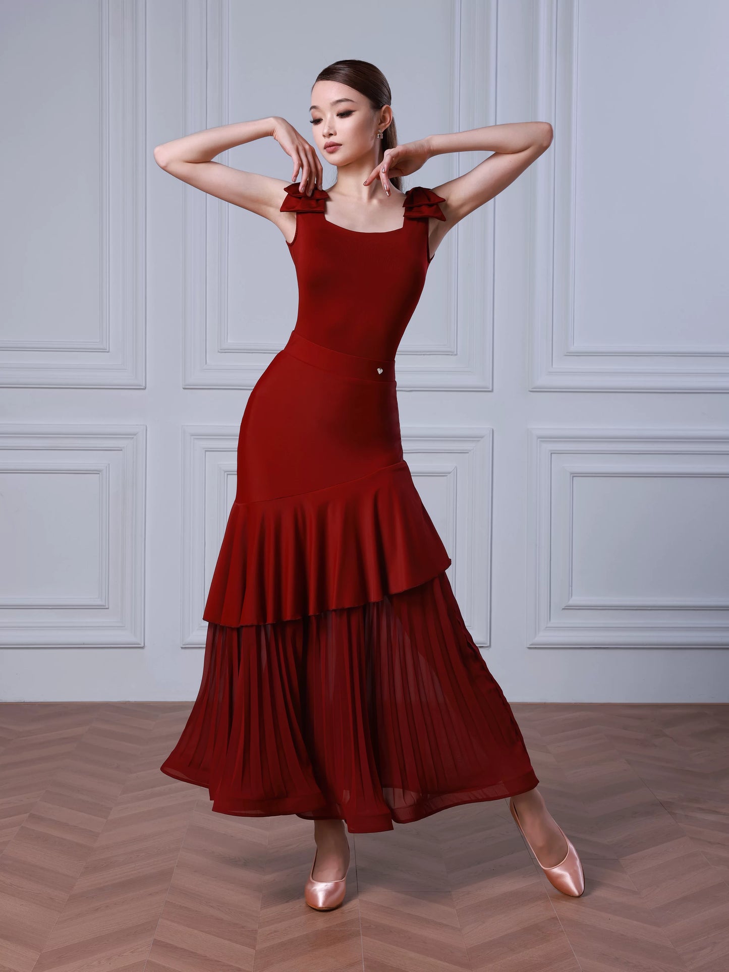 TID modern dance suit new split practice suit adult female waltz social dance skirt  B080 + S049