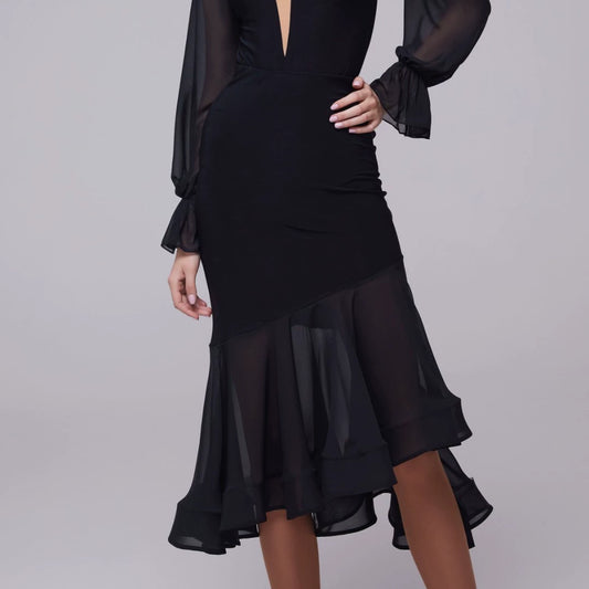 WD.Q14 Women's Single Skirt Modern Dance Latin Dance Square Dance Practice Suit Competition Suit Bust Skirt