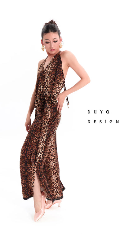 DUYQ "Leopard Hidden, Xia Ying" Modern 015 Neck Suspender Top National Standard Women's Modern Dance Practice Suit