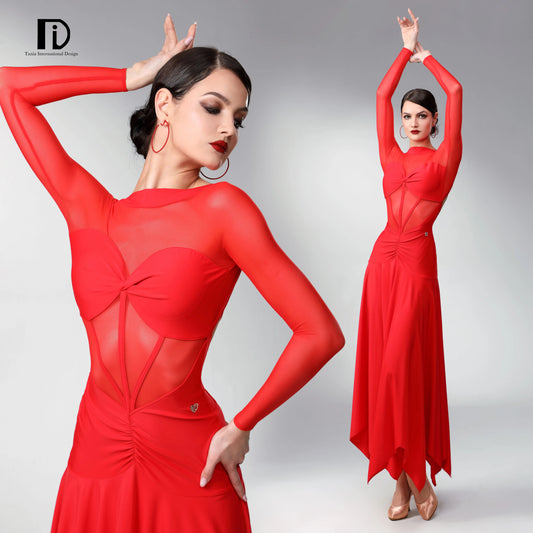 TID. M362 performance clothes, national ballroom dance clothes, dresses, and performance clothes can be customized.
