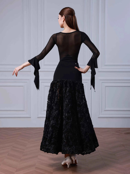 TID modern dance skirt new national ballroom dance skirt flower pendulum skirt high-end ballroom dance suit B079+S048