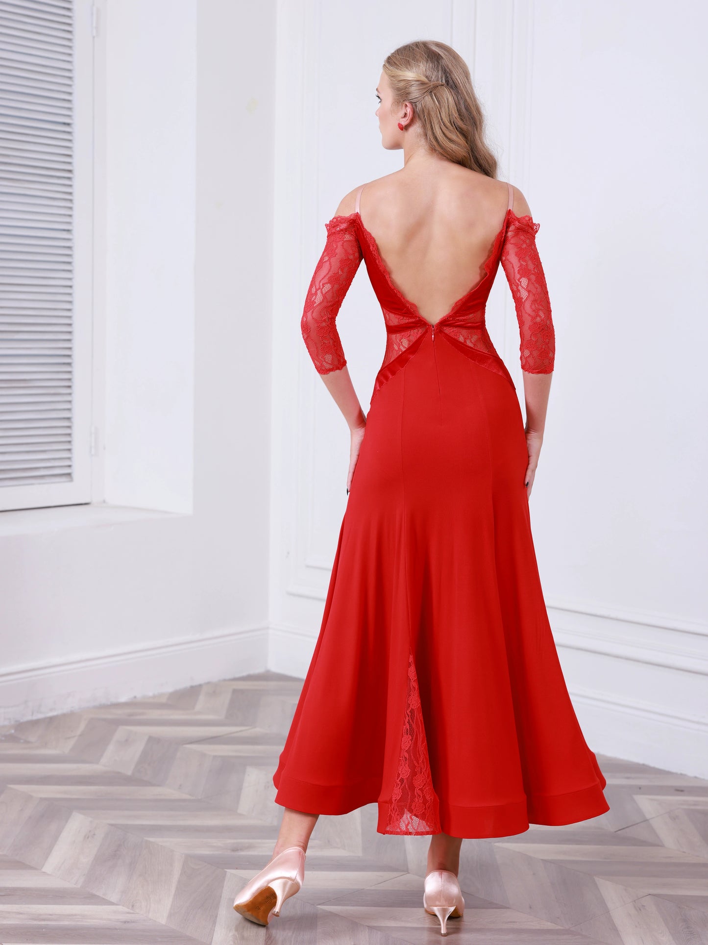 TID dance ballroom dress women's new national standard dance skirt waltz performance dress ballroom dance swing skirt