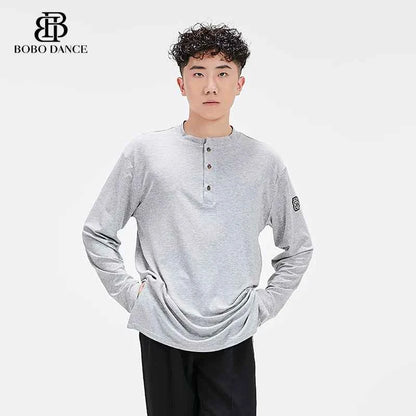 BOBO Boys Latin Dance Suit T-Shirt Men's Ballroom Dance Professional Training Latin Practice Suit Dance Top