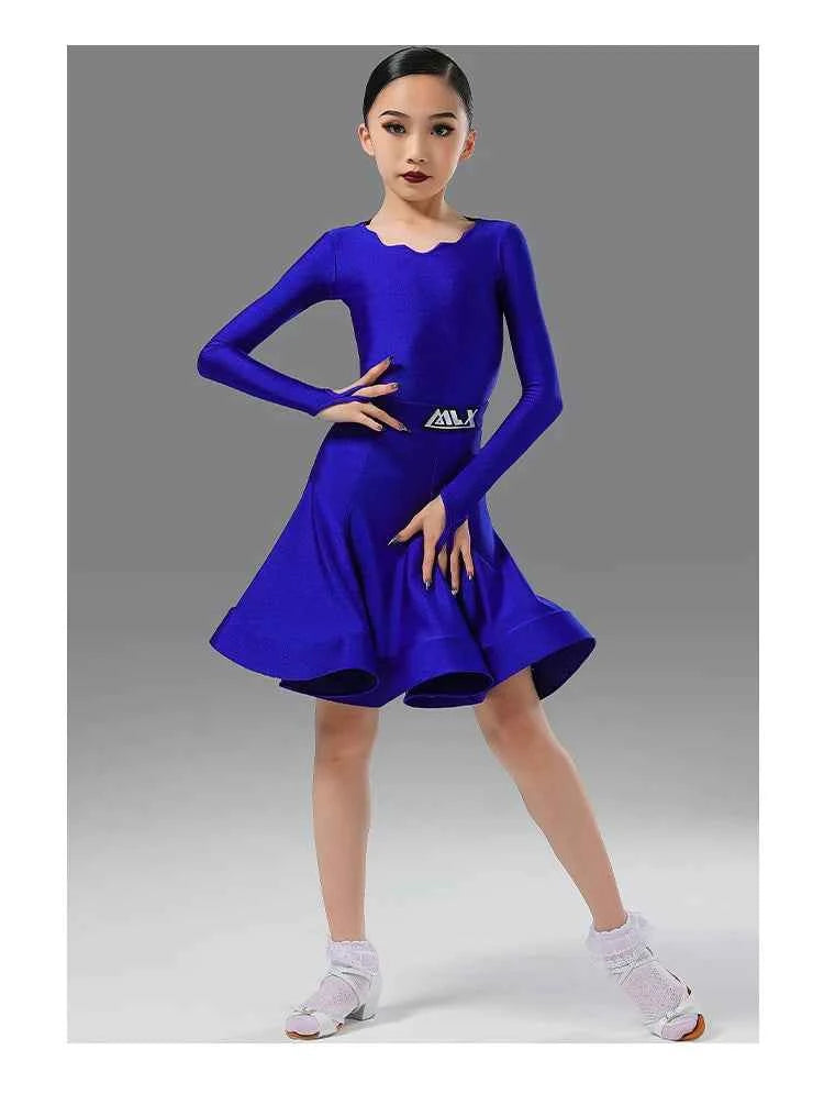 MLX.8955 Latin dance costumes Girls competition costumes Children's dance exam regulations costumes Children's performance costumes