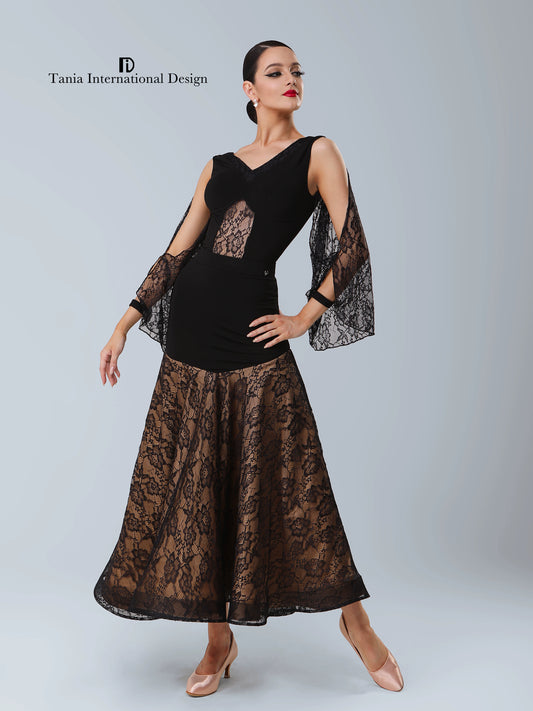 TID new adult female waltz pendulum skirt temperament long skirt national ballroom dance suit skirt