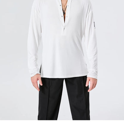 BOBO. L155 Boys Latin Dance Suit T-Shirt Men's Ballroom Dance Professional Training Latin Practice Suit Dance Top