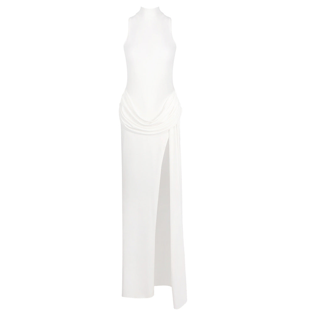 BD2650 slit backless halterneck dress - Mine·Jas