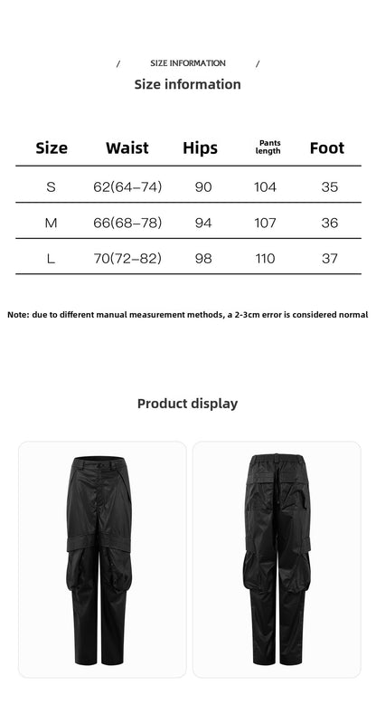 DUYQ "Female Teacher Series" 009 Glossy deconstruction three-dimensional big pocket straight trousers Latin dance suit professional