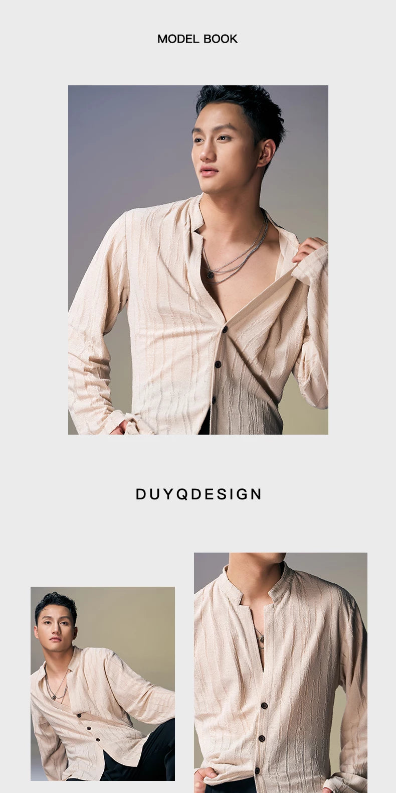 DUYQ "New Men" 015 Lightly Neutral Wind Top National Standard Men's Latin Dance Practice Suit Professional