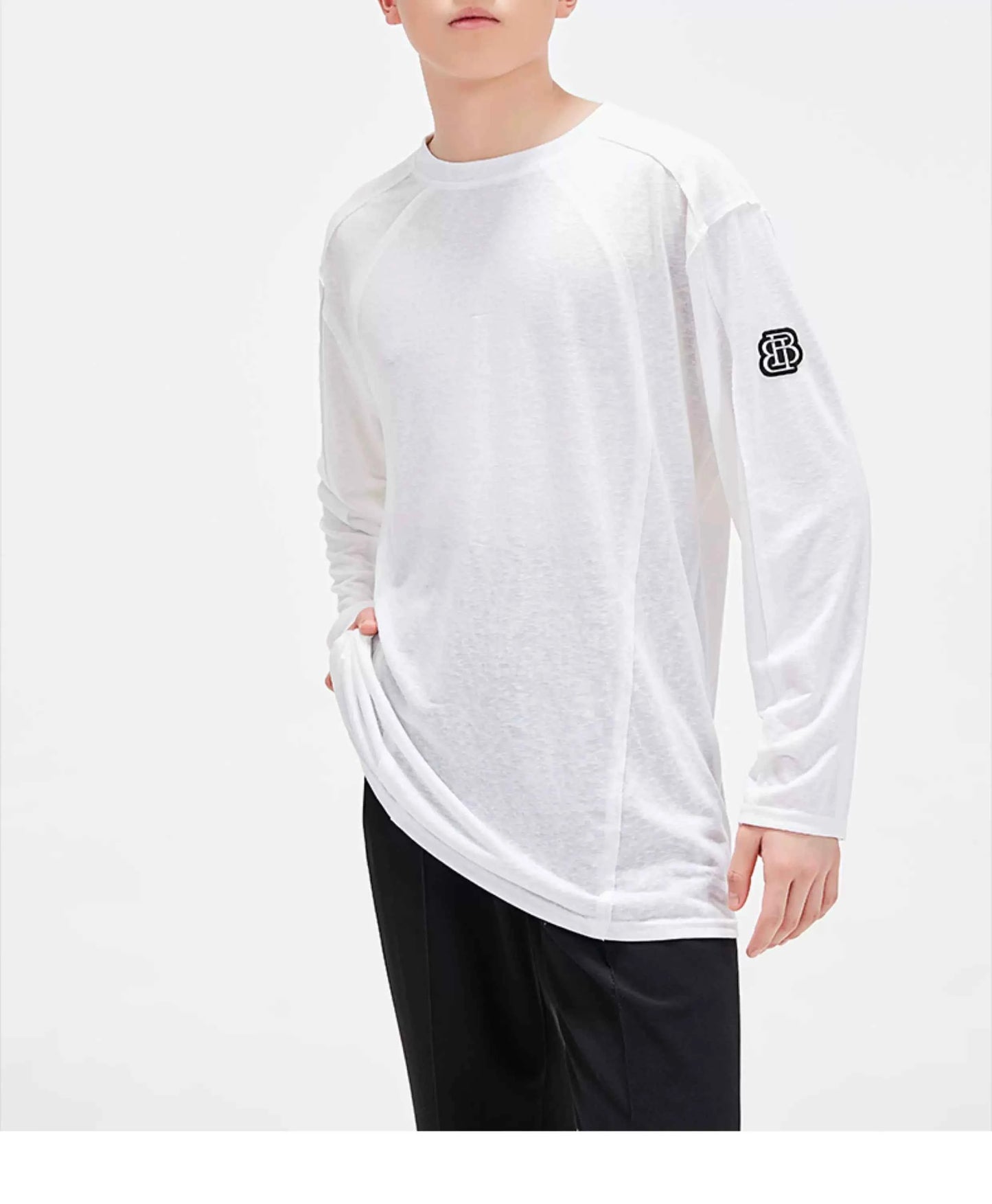 BOBO Boys Latin Dance Suit T-Shirt Men's Ballroom Dance Professional Training Latin Practice Suit Dance Top