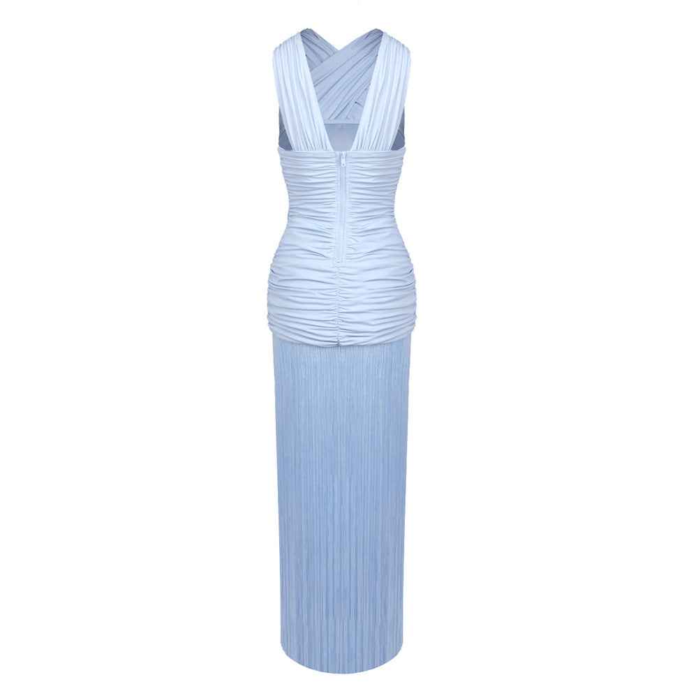 Z0008 suspender pleated dress