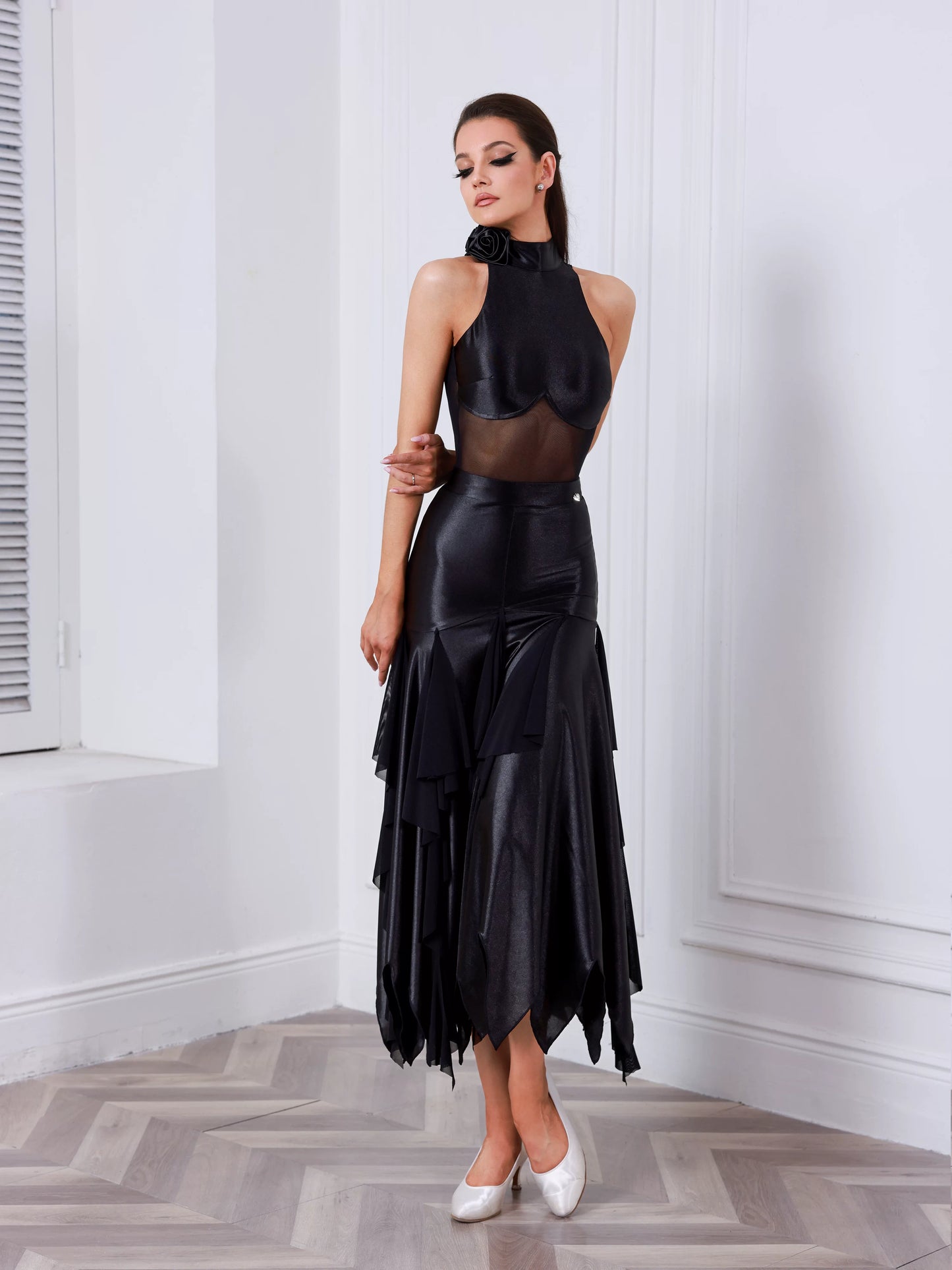 TID ballroom dance practice top and skirt waltz ballroom dance for performance B056/S036