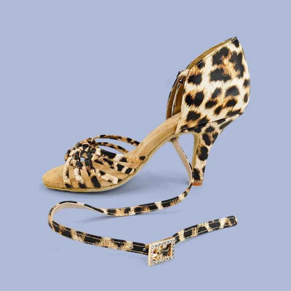 ABA Ladies Leopard Print Latin Dance Shoes Soft Sole