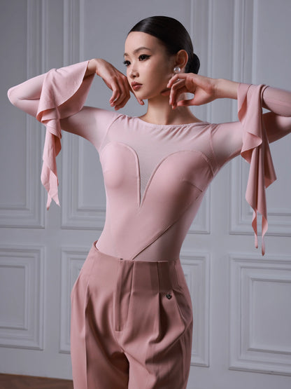 TID modern dance suit new long-sleeved one-piece top professional women's ballroom dance practice clothing B079/K019