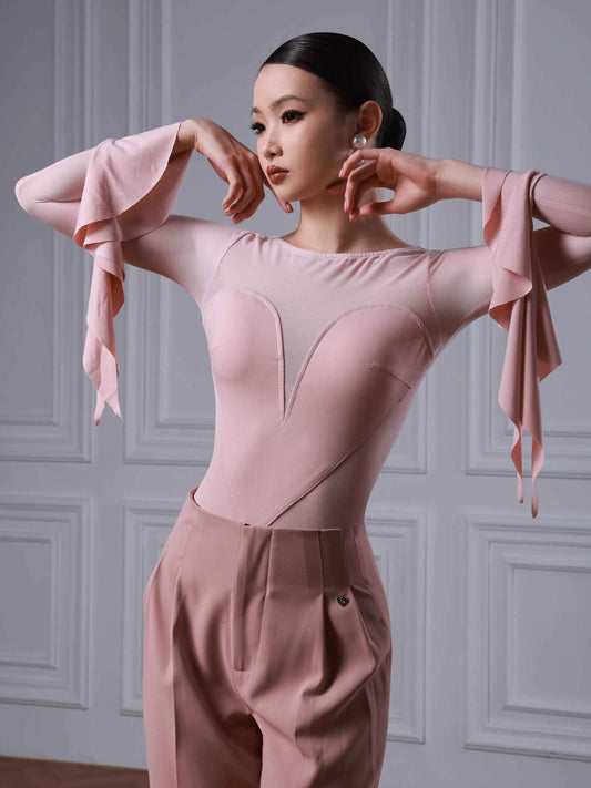 TID modern dance suit new long-sleeved one-piece top professional women's ballroom dance practice clothing B079/K019