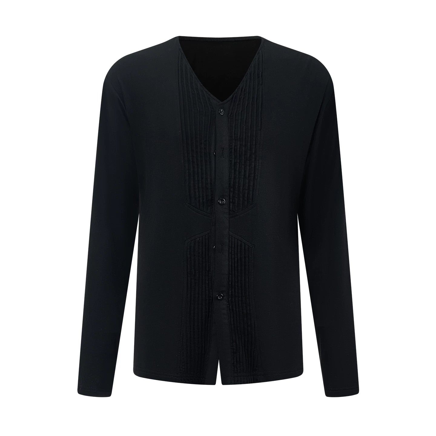 DUYQ "Men's Series" 003V neck pleated long-sleeved top national standard men's Latin dance professional new product