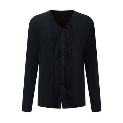 DUYQ "Men's Series" 003V neck pleated long-sleeved top national standard men's Latin dance professional new product