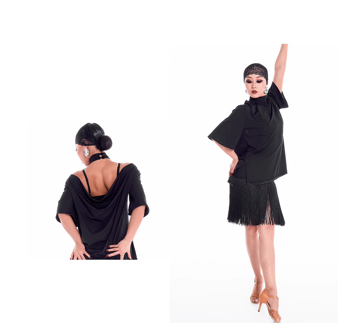 DUYQ "Mountain Awakening Rain Latin" 003 Loose One Size Top National Standard Women's Latin Dance Practice Suit Professional