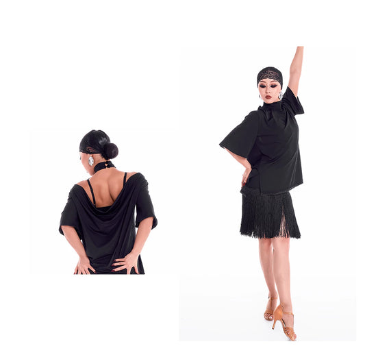 DUYQ "Mountain Awakening Rain Latin" 003 Loose One Size Top National Standard Women's Latin Dance Practice Suit Professional