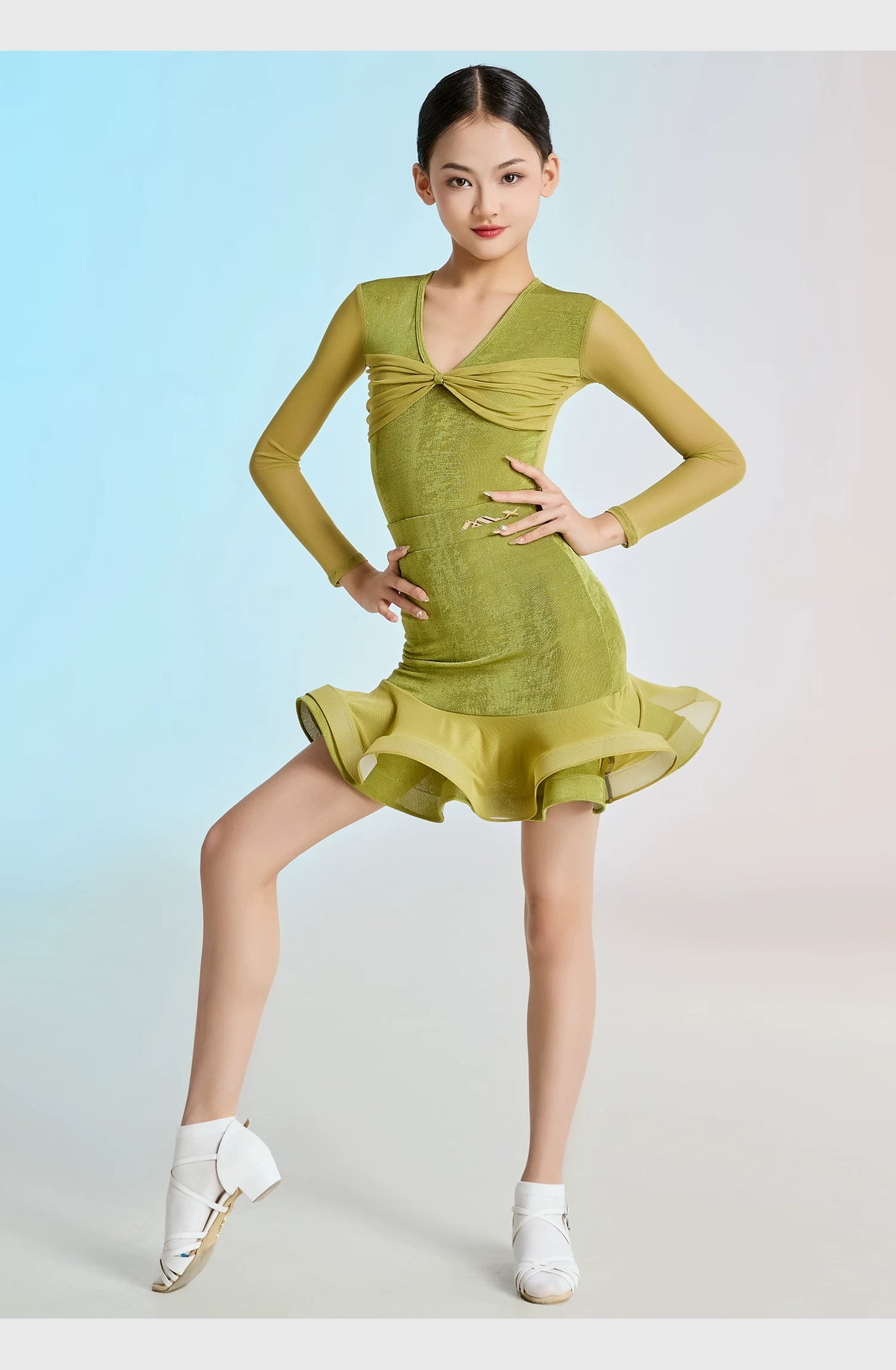 MLX GOLD 118 + 215 Children's Latin Dance Practice Suit High-end Girls' Dance Training Performance Clothing