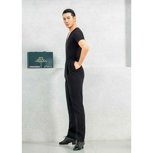 DONGXIN Men's Latin Dance Three-dimensional Pleated Pipe Pants NK857