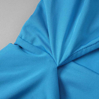 Z0019 Blue High Waist Slim Dress