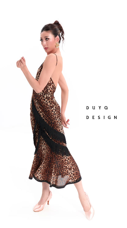 DUYQ "Leopard Hidden, Xia Ying" Modern 011 Basic Splicing Top National Standard Women's Modern Dance Practice Suit Professional