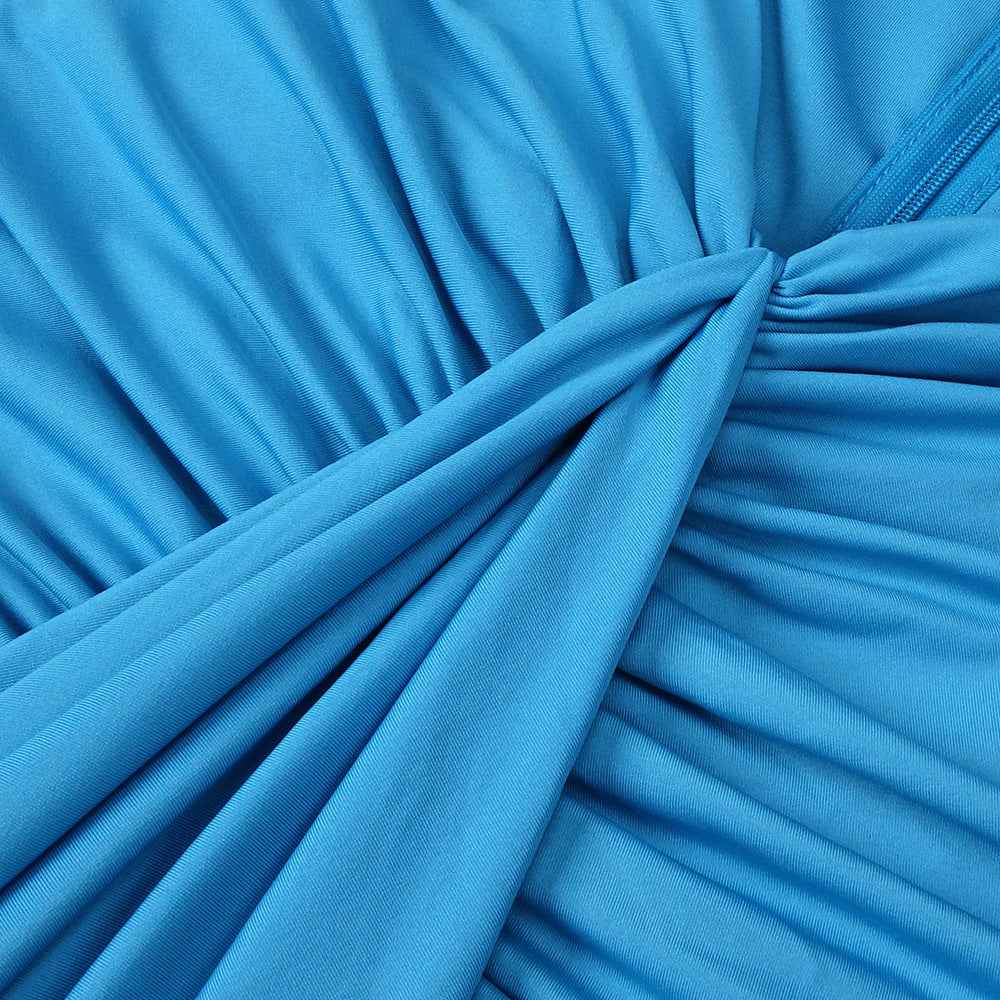Z0019 Blue High Waist Slim Dress