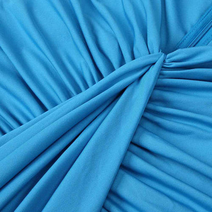 Z0019 Blue High Waist Slim Dress