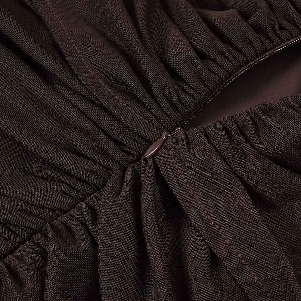 BD2671 Navel-baring mesh dress with large skirt