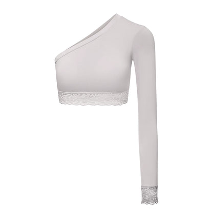 DUYQ children's style "Mountain Awakening Spring" 003 classic slanted shoulder short Latin dance girls' practice clothes professional