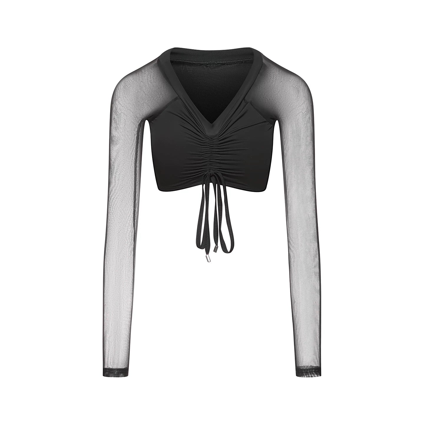 DUYQ children's style "Mountain Awakening Rain" 001 pleated top long-sleeved Latin dance girls' practice clothes professional