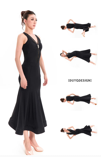 DUYQ "Mountain Awakening Rain Modern" 001 Original Lace One-piece Top National Standard Women's Modern Dance Practice Suit
