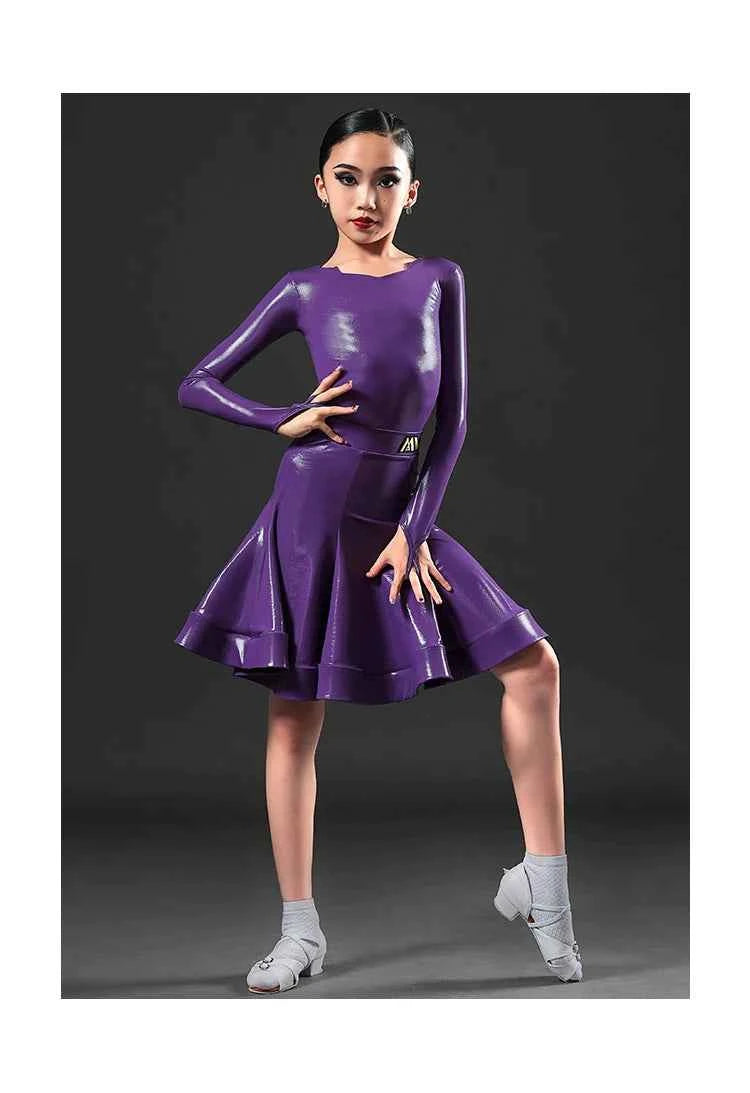 MLX national standard dance costumes Latin dance costumes Children's competition standards stipulate that clothing gold standard customization