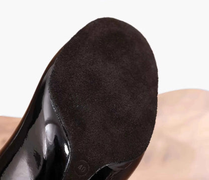 DRH-302 Men's Leather Ballroom Dance Shoes Low Heel Soft Sole Social Dance Waltz Dance
