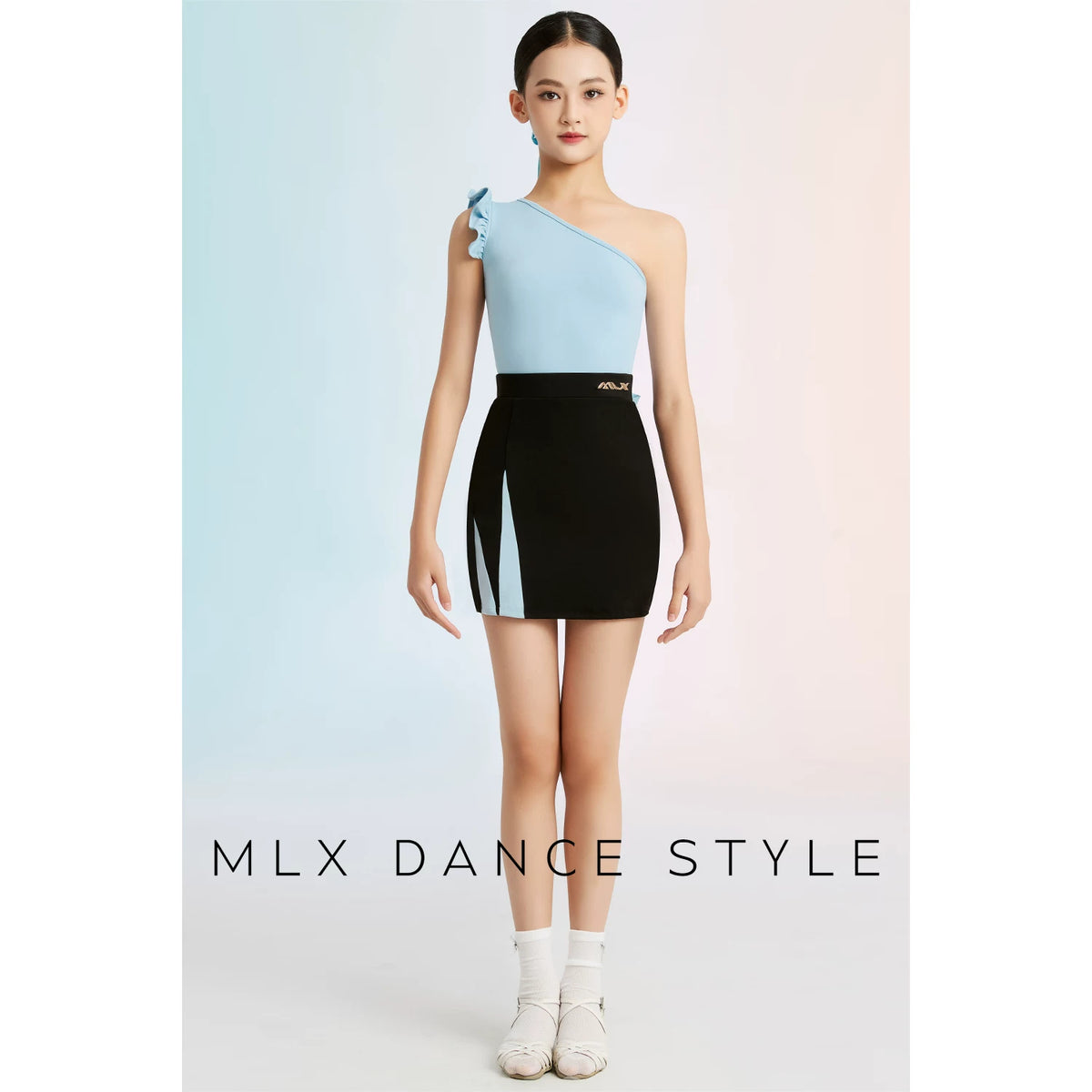 MLX Children's Latin Dance Practice Suit Girls Spring and Summer New Dance Training Clothing Slim Training Clothing 139