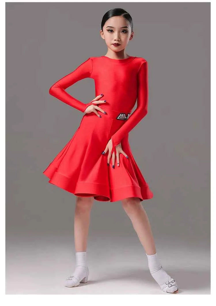 MLX Children's Latin Dance Costumes Girls' Performance Costumes Grading Regulations Children's Latin Dance Competition Costumes