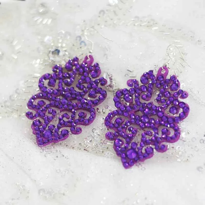 Personality Competition Belly Dance Modern Latin Performance Accessories Hypoallergenic Earrings Diamond Earrings Double Sided - Mine·Jas