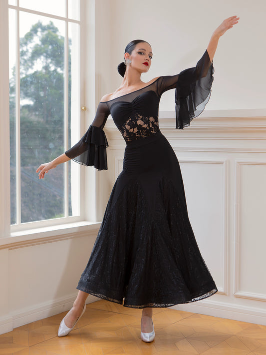 TID female professional dance performance suit ballroom dance pendulum dress set